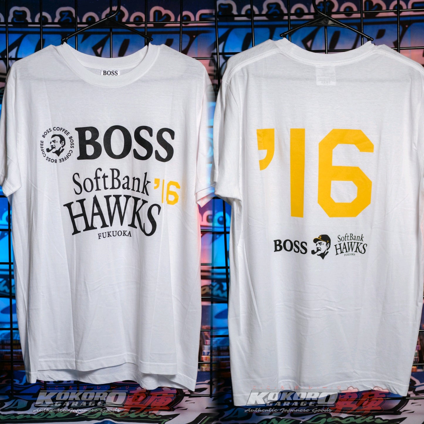 Suntory Boss Coffee x Fukuoka SoftBank Hawks / "Hawk Festival 2016" Collaboration T-shirt Japan L