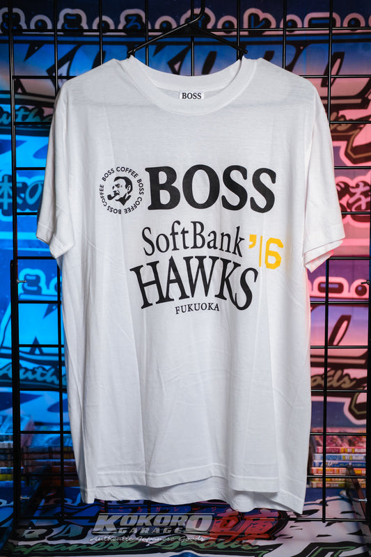 Suntory Boss Coffee x Fukuoka SoftBank Hawks / "Hawk Festival 2016" Collaboration T-shirt Japan L