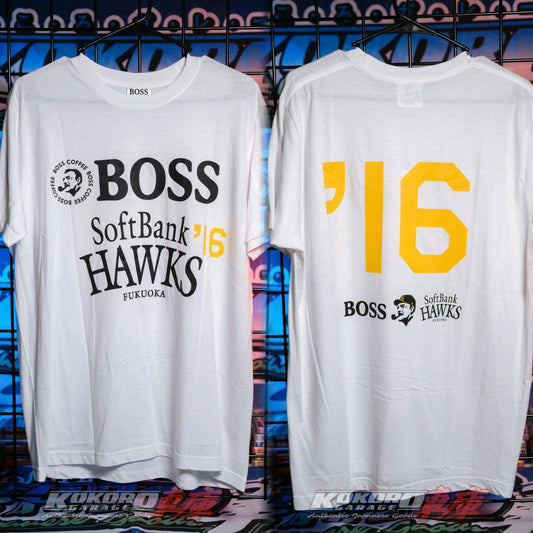Suntory Boss Coffee x Fukuoka SoftBank Hawks / "Hawk Festival 2016" Collaboration T-shirt Japan L